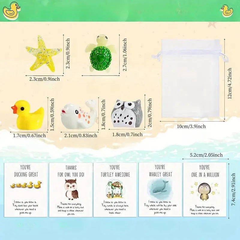 Resin greeting card set with pun inspirational quotes showing multiple card quantities