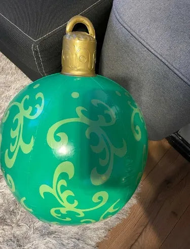 60cm diameter PVC inflatable Christmas ball decoration in various colour patterns