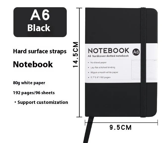 A5 diary with soft PU leather cover in a skin feeling texture, open to show horizontal line pages.