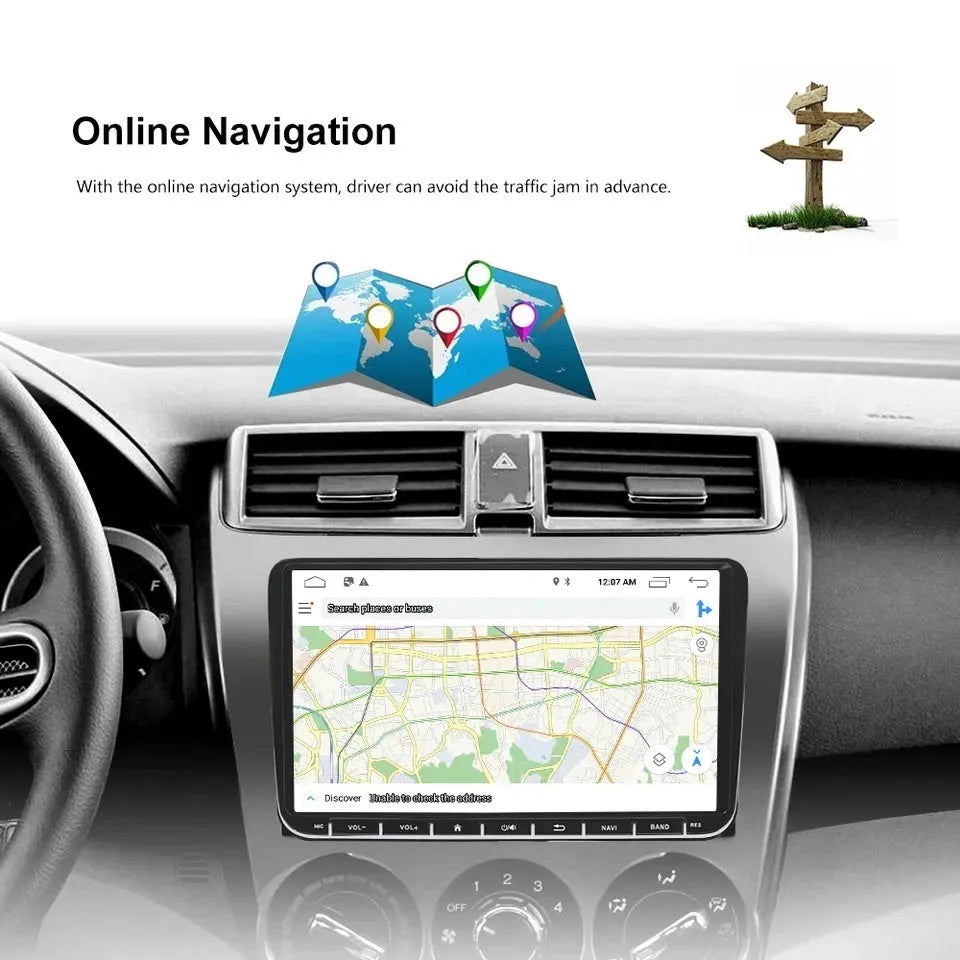 Front and rear view DVR dash camera for cars with a 3-inch screen, showing 1080p recording and GPS features.