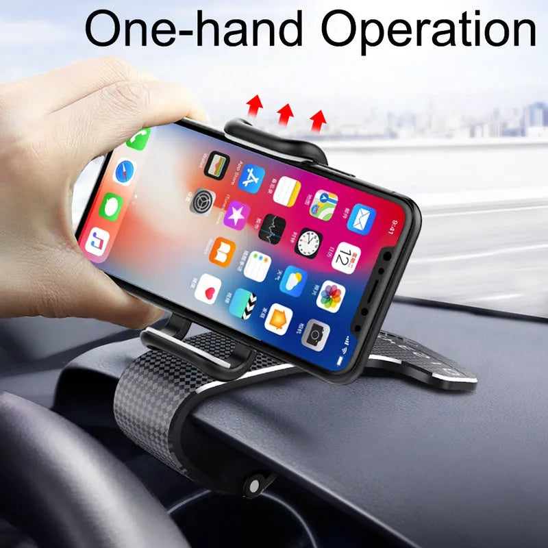Plastic snap-on car phone holder for dashboard with YBJ wide head colour option