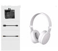 Wireless Bluetooth headset in black with true wireless stereo and USB charging port