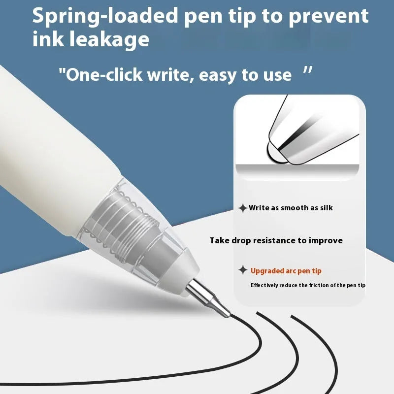 Pack of 10 quick-drying ballpoint pen refills in black, blue, red, and ink blue colours