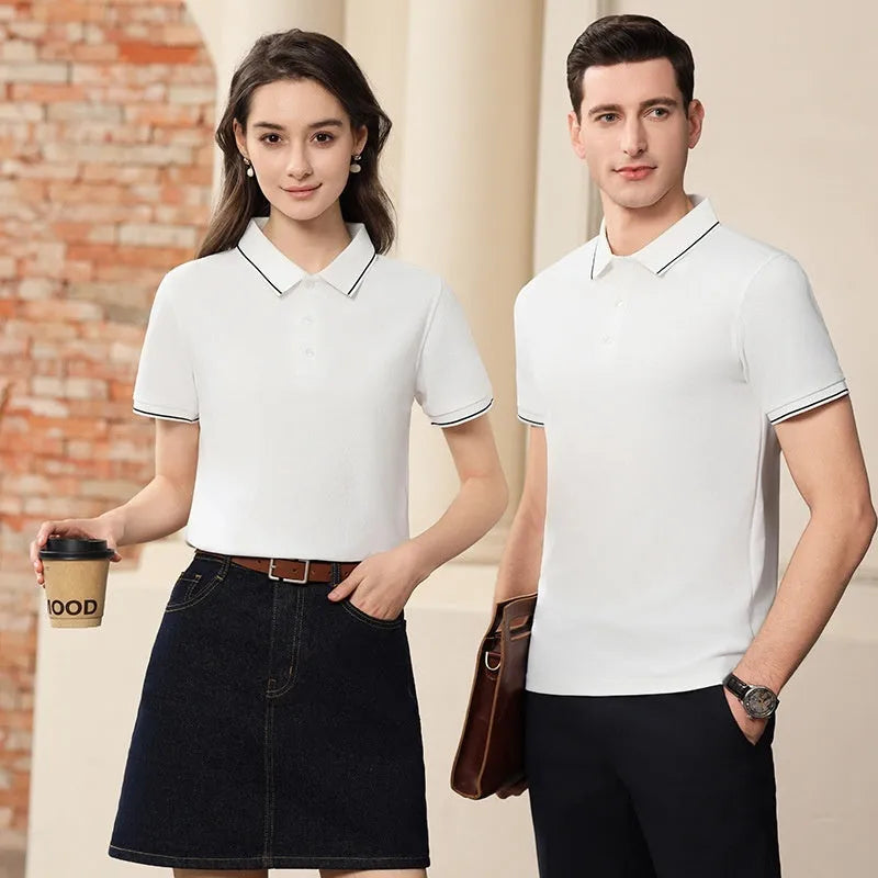 Slim fit antibacterial polo shirt with lapel collar in multiple colour options
