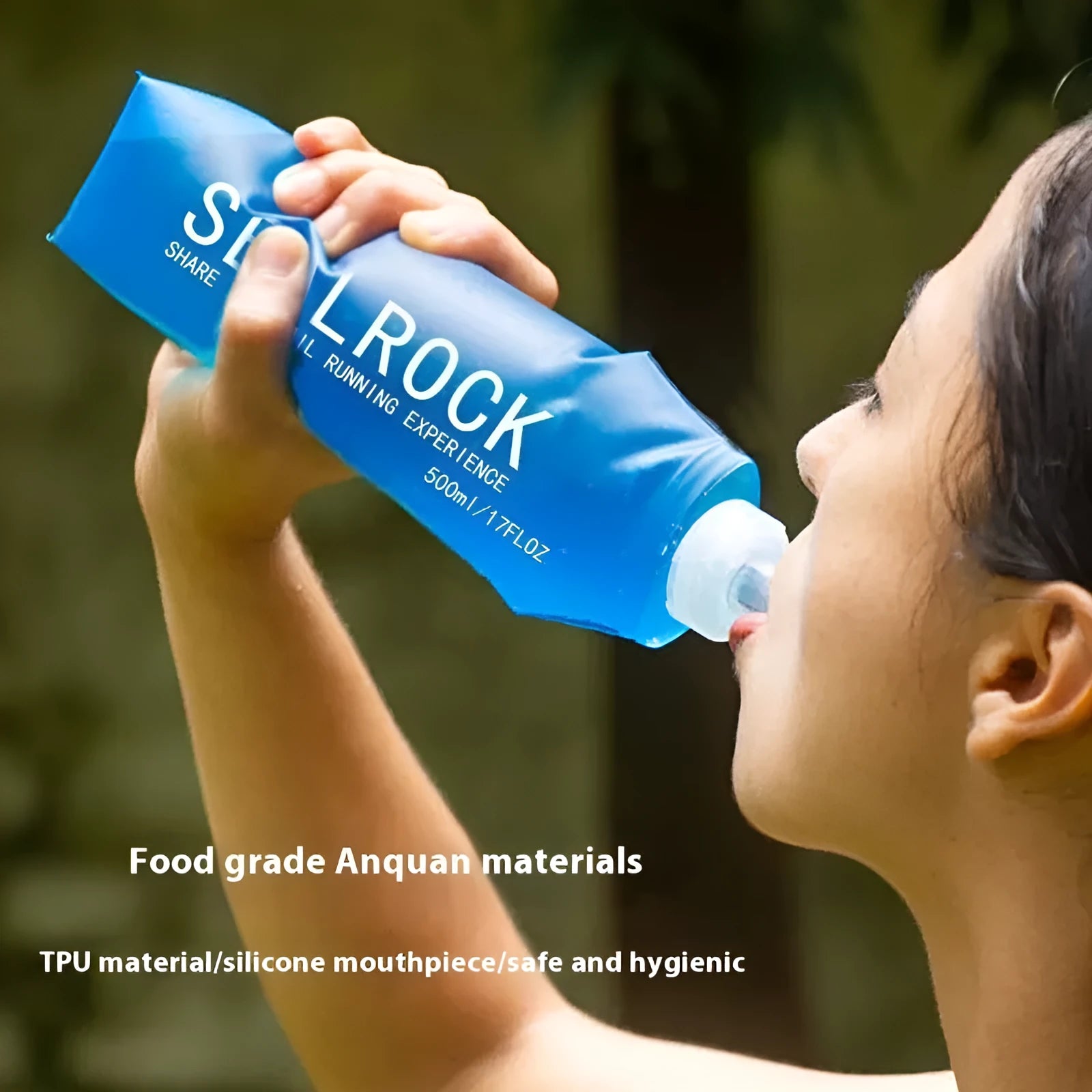 Durable plastic portable hydration straw with suction tube for outdoor activities.