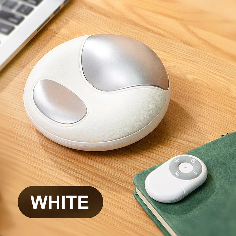 Smart electric hand massager with heat and pulse, white, 2400mAh USB rechargeable