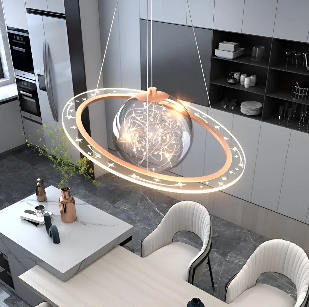 Iron LED pendant lamp 37cm black colour with tricolor dimming for bedroom or living room