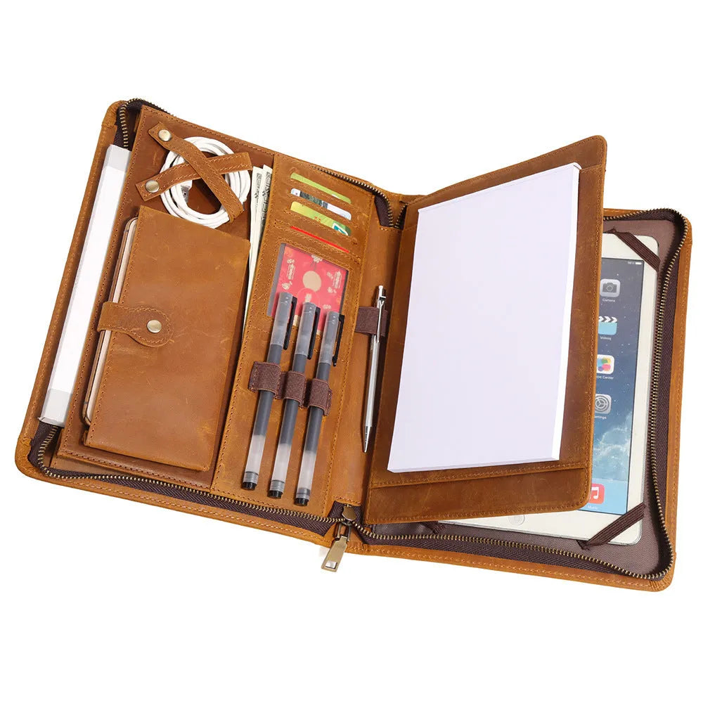 Genuine cowhide leather computer protective case for 13-15 inch laptops with sprayed finish and business style