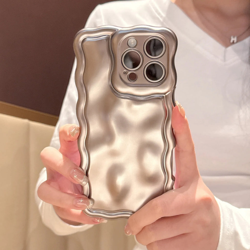 Matte plating wave TPU phone case with anti-fingerprint finish in a colour option