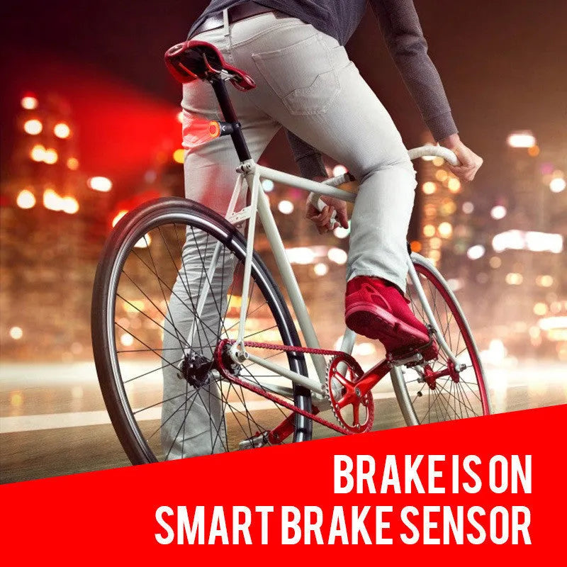 Smart brake sensing USB charging bicycle taillight with aluminum housing and COB LED