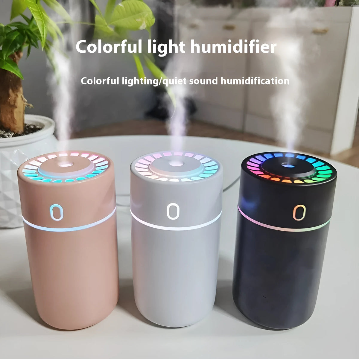 Magic Light heavy fog USB humidifier in white, ultrasonic car humidifier with timer