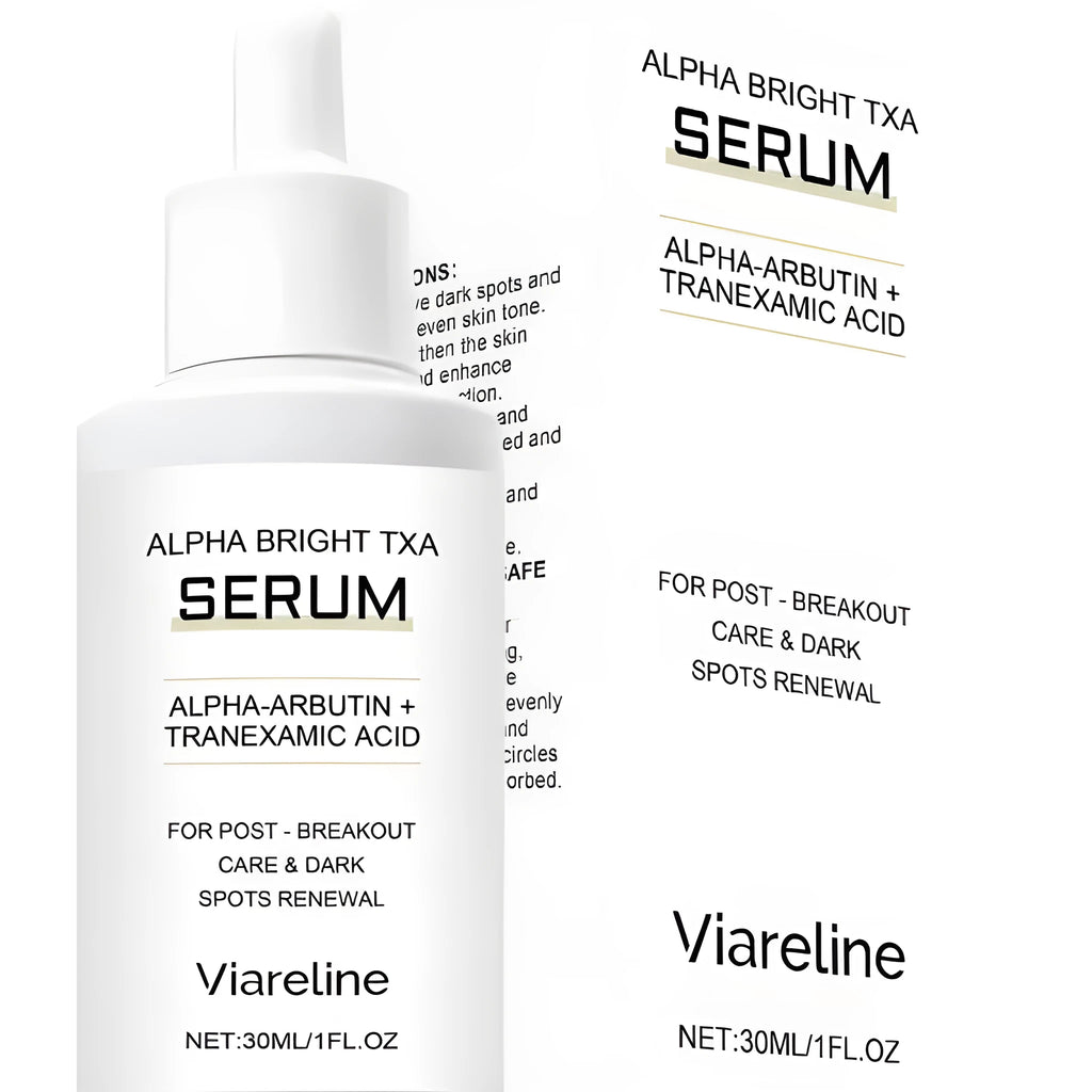 30ml bottle of acne and spot removing liquid with tranexamic acid and alpha arbutin