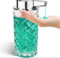 Automatic sensor soap dispenser with silver finish and USB-C charging port.