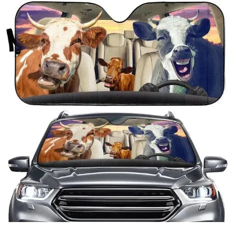 Aluminium foil car sun shield for front windscreen with telescopic fitting