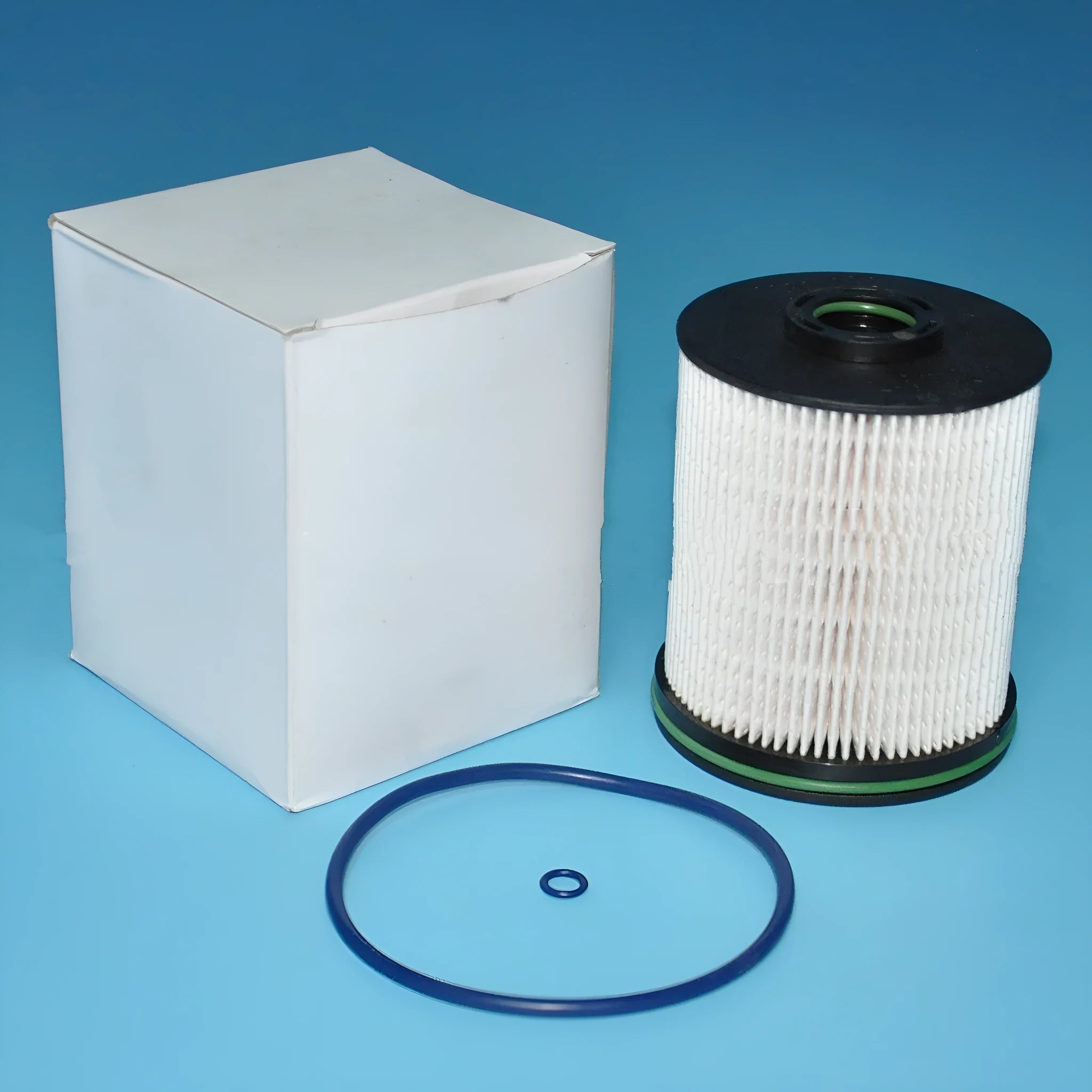 Diesel fuel filter element with gasket for Vauxhall and Opel Astra K cars, showing 106mm height