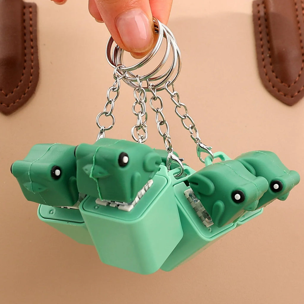 Funny croaking frog keychain rechargeable small pendant in ABS plastic