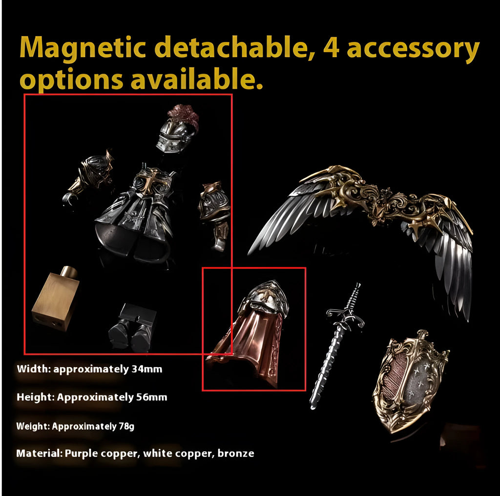 Paladin crusader copper electroplated home table decorative ornament with holy sword and shield