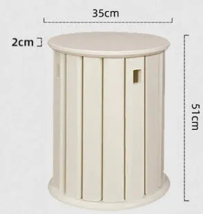 Stackable iron round dining stool in modern style, shown in one of four colour options.