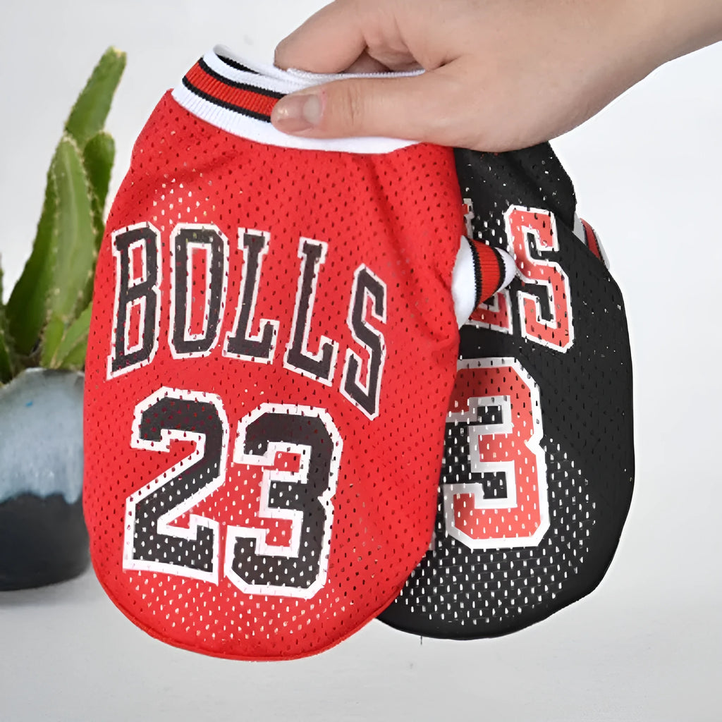 Black and red polyester dog sweatshirt vest for pets available in sizes S to XXL
