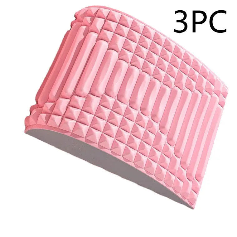 Blue EVA foam back stretcher pillow for lumbar and neck support on a flat surface.