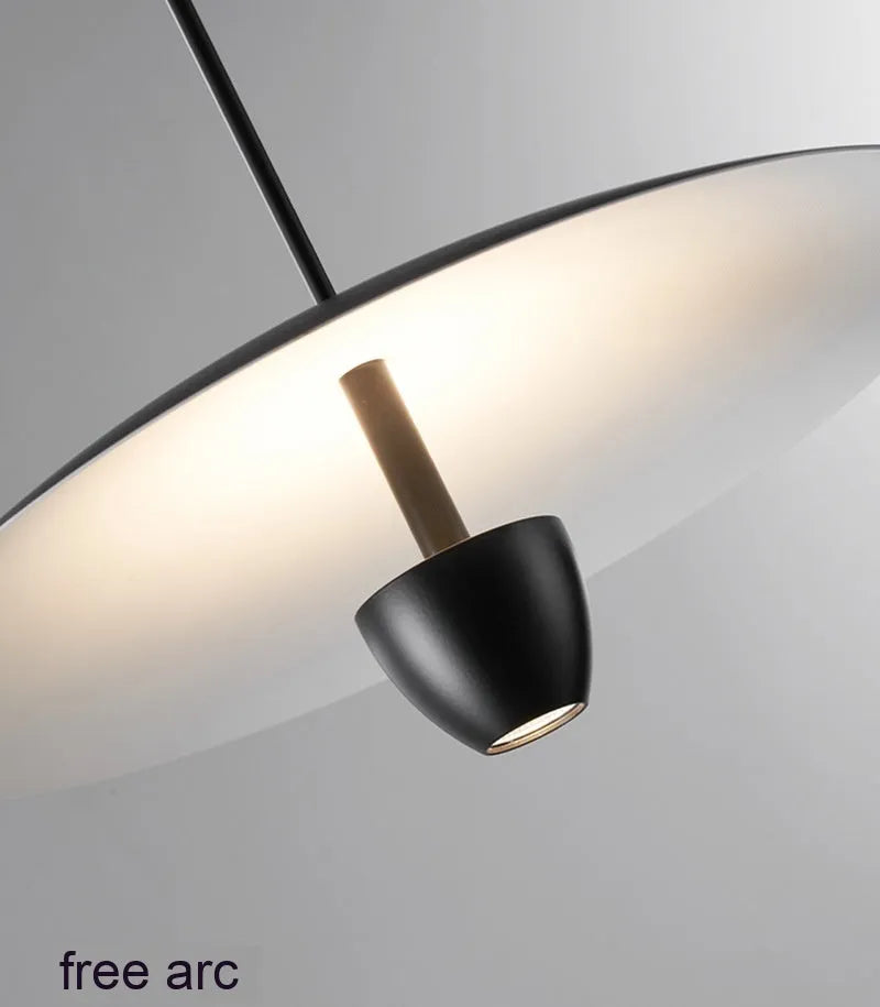 Black modern minimalist chandelier with 400mm design and warm lighting
