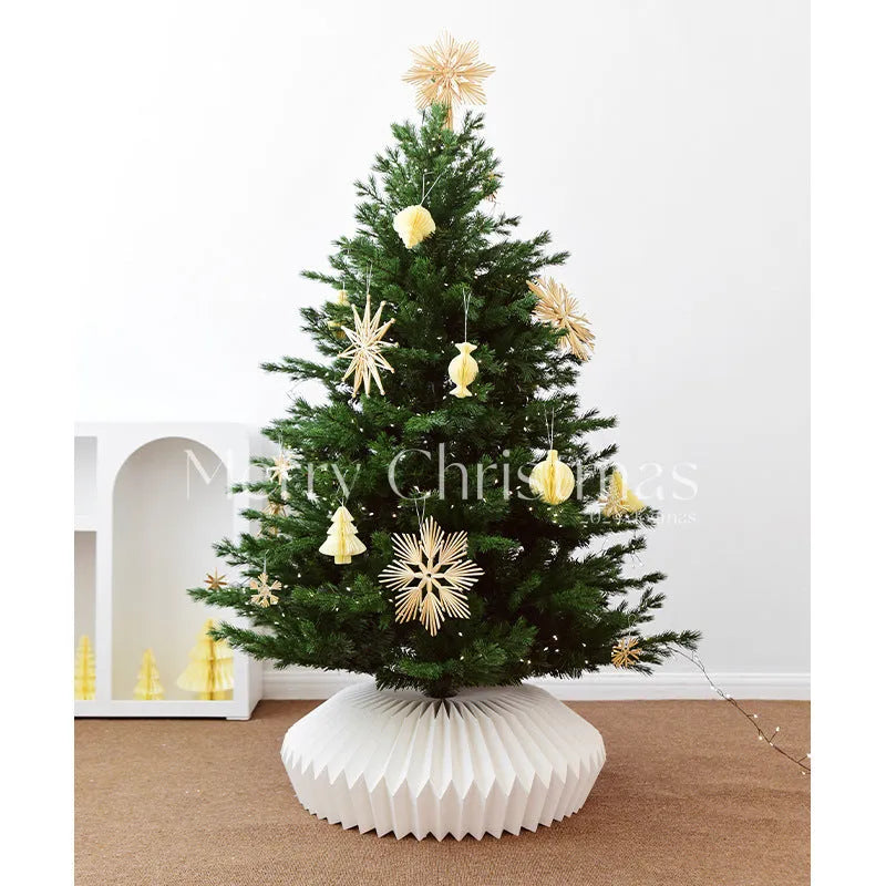 60cm white paper Christmas tree base decoration tree skirt fence floor ornament