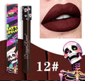 Halloween creative makeup retro matte gold silver lip gloss in skull test tube packaging