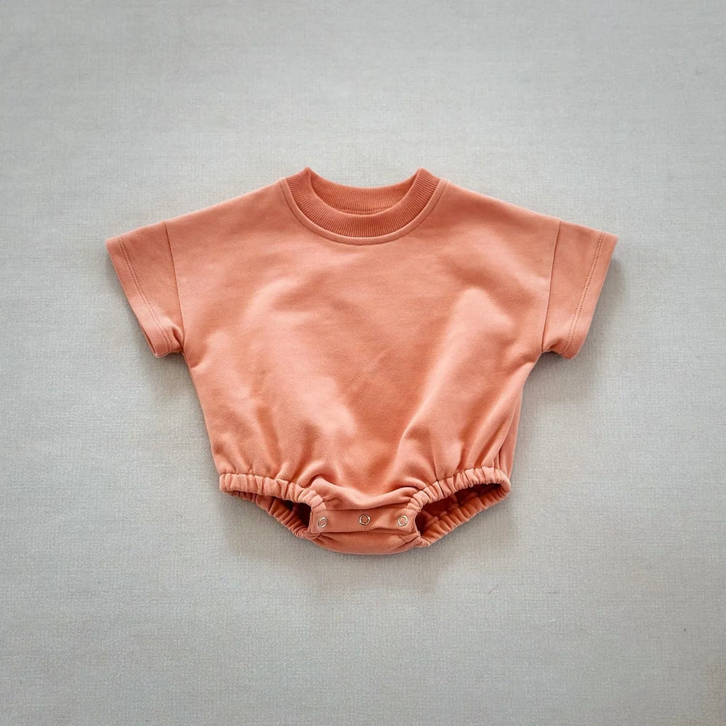 New Korean style cotton infant romper triangle jumpsuit short sleeve hide hooks closure suitable height 59cm to 90cm