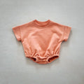 New Korean style cotton infant romper triangle jumpsuit short sleeve hide hooks closure suitable height 59cm to 90cm
