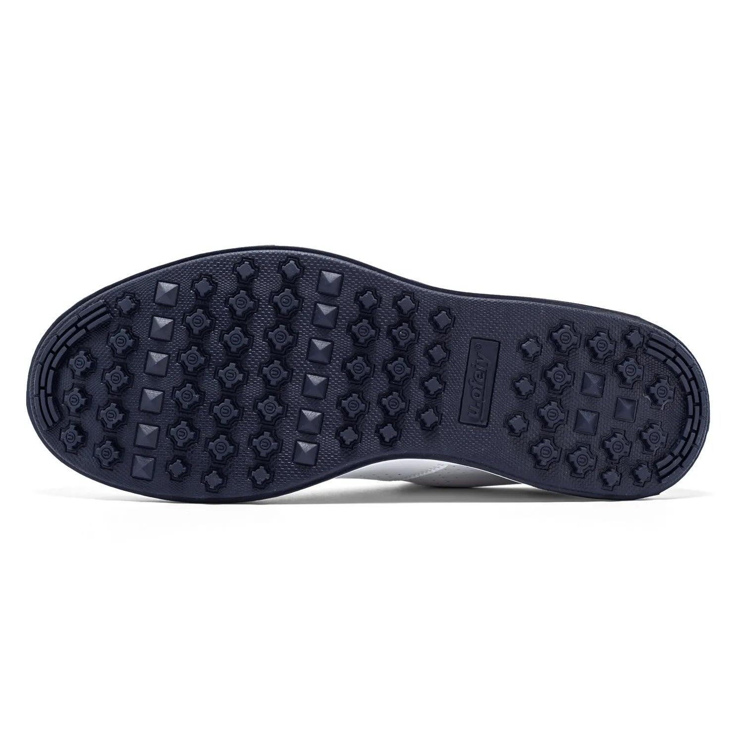 Waterproof non-slip breathable outdoor sneakers with genuine leather upper and natural rubber outsole, white and black-and-white colours, low-top