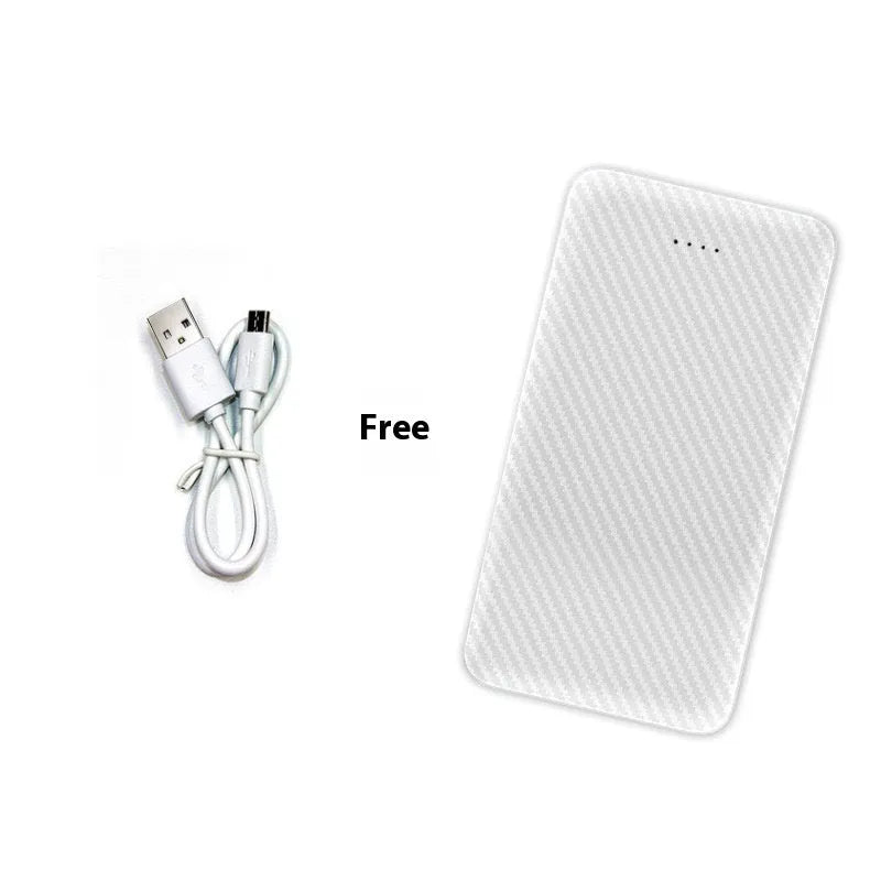 20000 mAh plastic-shell power bank with multi-U port output, black colour, 139x70x15mm