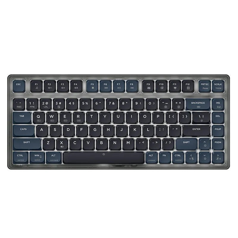 AJAZZ AK832PRO three-mode mechanical keyboard with colour screen and RGB lighting on desk