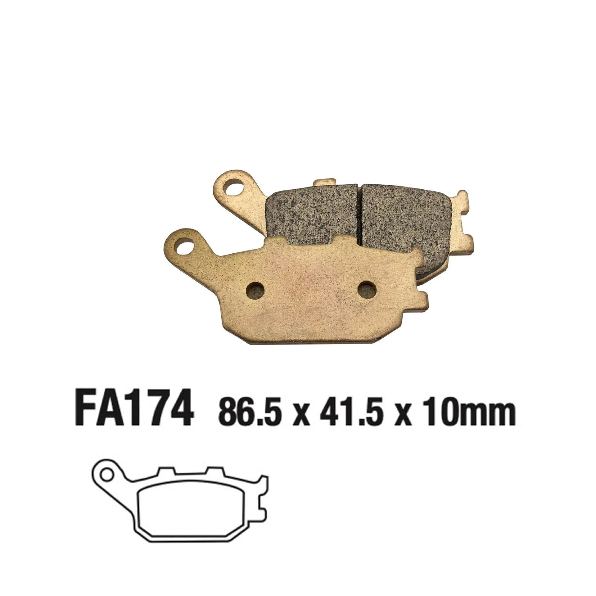 Honda CBR954RR asbestos-free rear brake pad with sintered compound for CBR900RR-03 and CBR929RR models