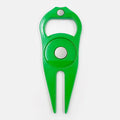 Zinc alloy golf ball yoke bottle opener tool with silver coin marker in black green or silver