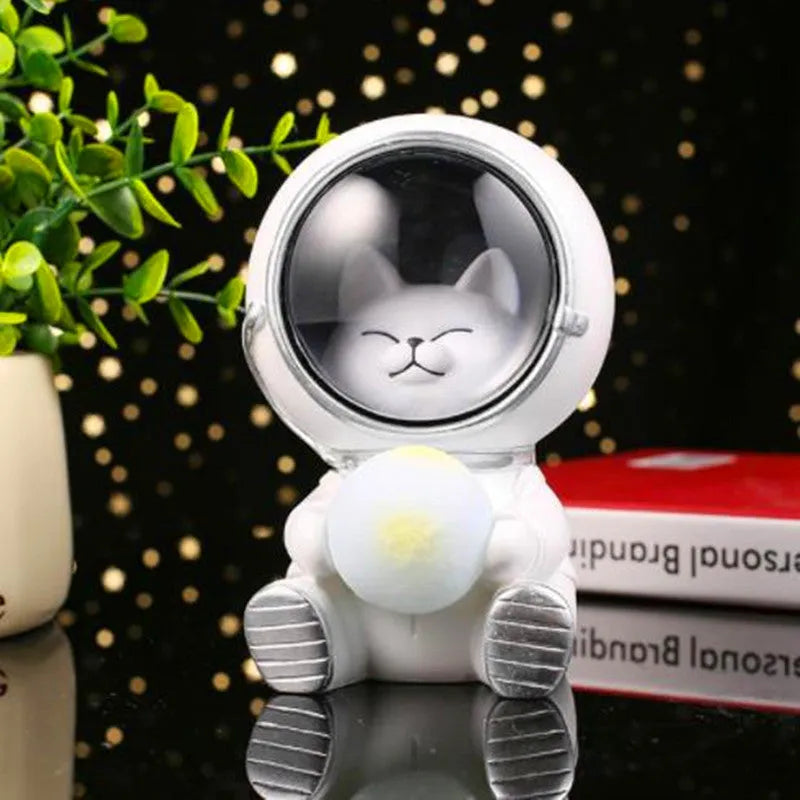 Starry sky animal night light with resin bear design and LED illumination