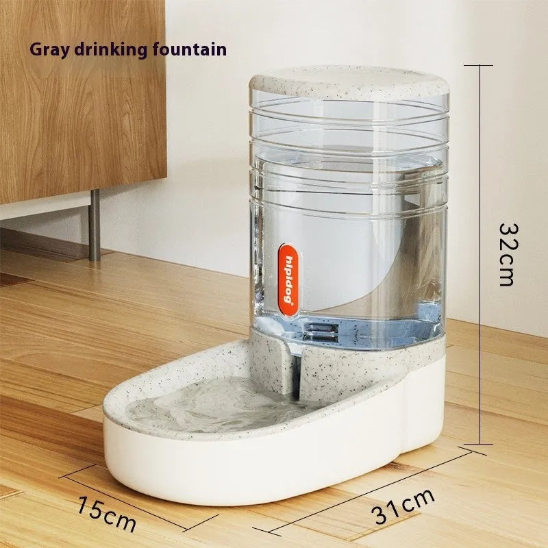 Second generation 3.8 litre automatic pet water fountain and feeder in grey, blue, green, or pink colour for dogs and cats.