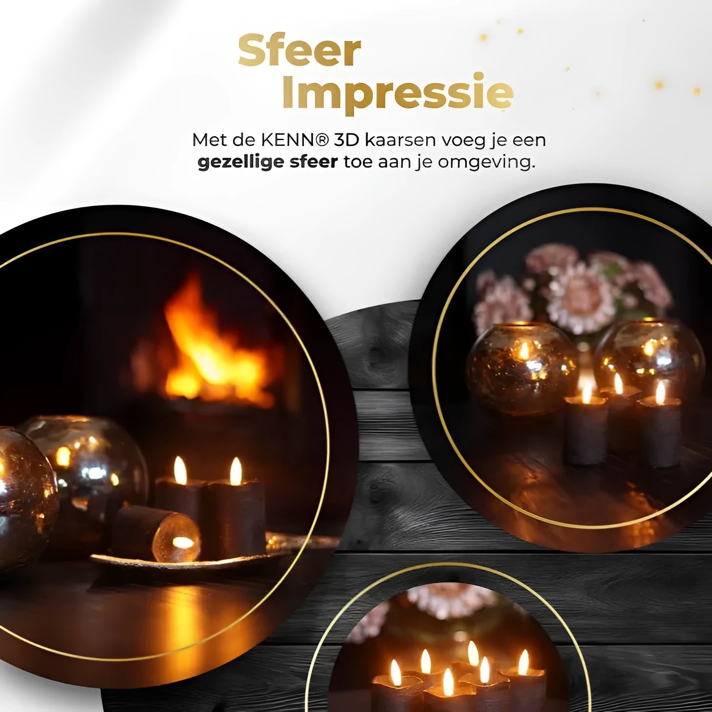 Black S6 LED pillar candle with flameless flickering light, 5 cm diameter and 7 cm tall.