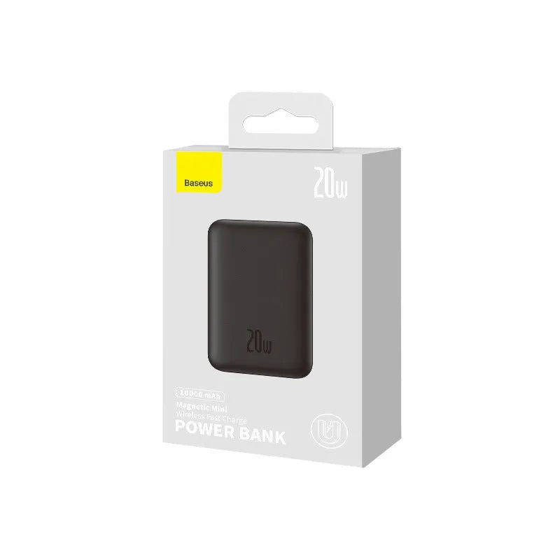 Magnetic wireless fast charging power bank in silicone non-slip shell with 10000mAh capacity and 20W output
