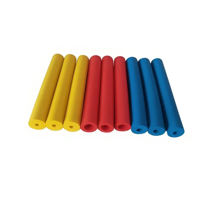 Rubber grip hose auxiliary tool for tableware and pens, showing inner diameters of 10mm and 18mm.