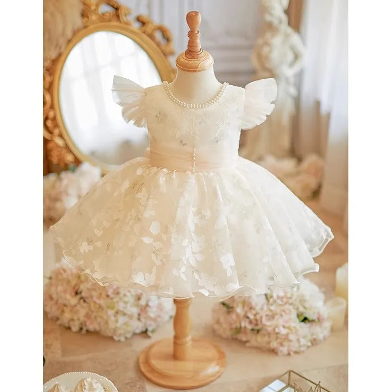 White girls princess dress with catwalk style, light luxury Western design, polyester fabric, suitable for heights 80-150cm