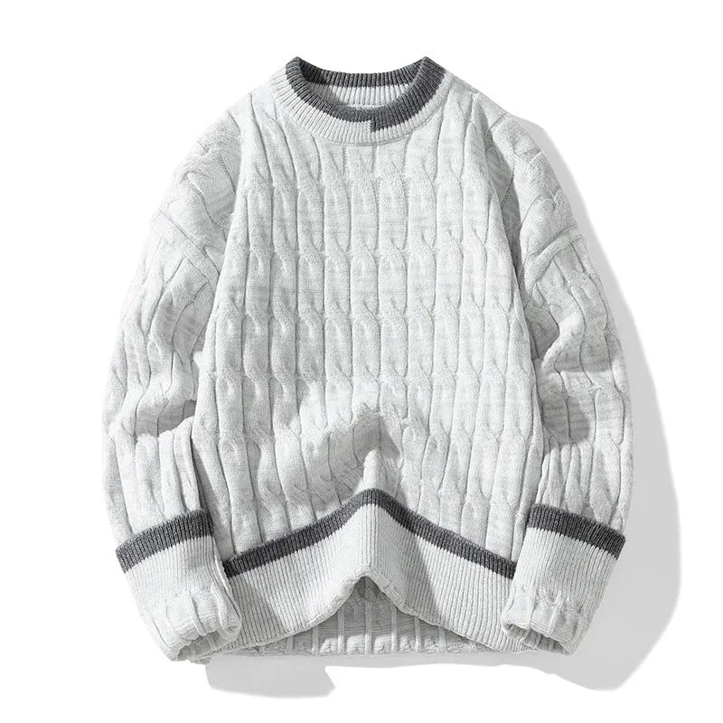 Men's two-piece modal and acrylic sweater set in loose fit sports style