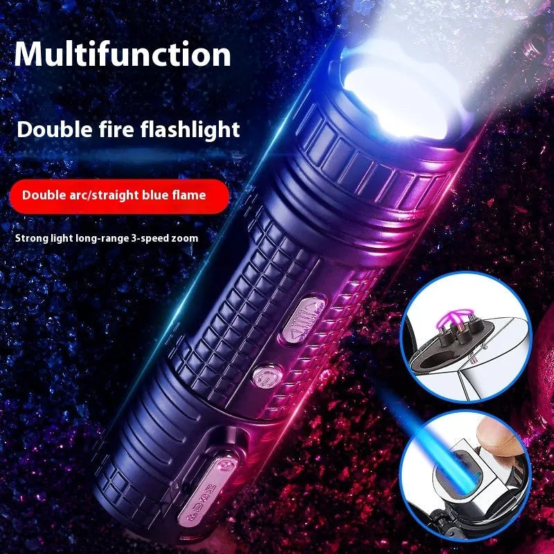 TH727 multi-function waterproof metal flashlight lighter in camouflage colour