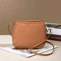 Women's genuine cowhide leather messenger bag in square vertical model with internal organiser compartments