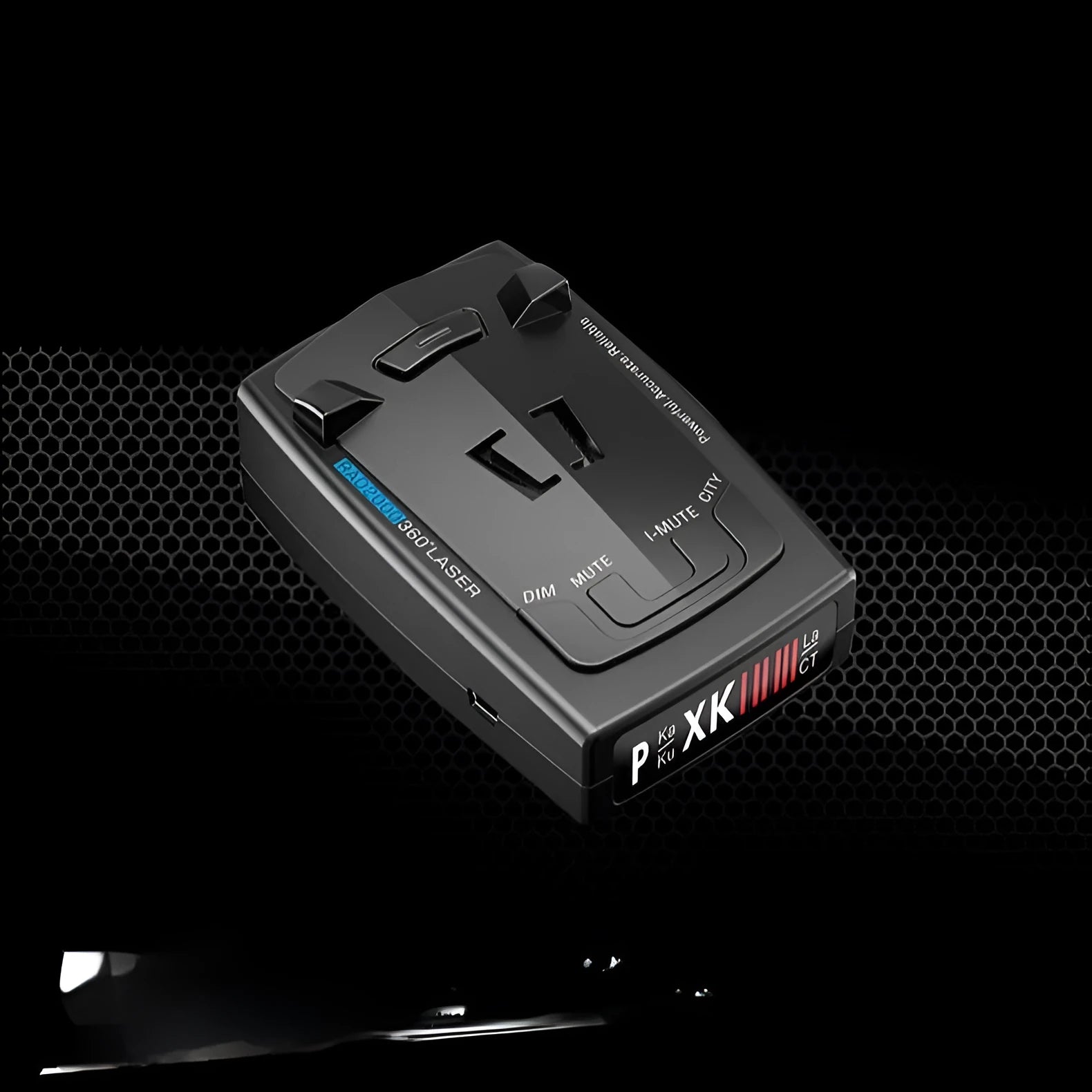 Laser velocimeter for car mobile speed measurement with compact 103mm x 65mm x 28mm dimensions