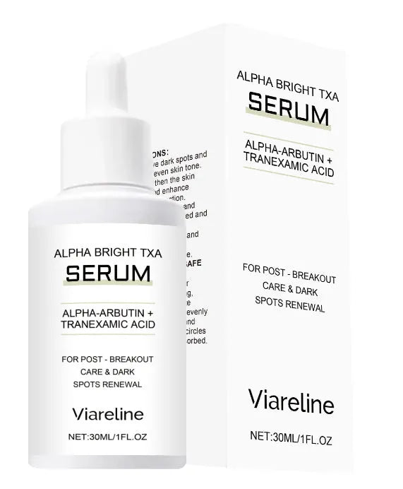 30ml bottle of acne and spot removing liquid with tranexamic acid and alpha arbutin