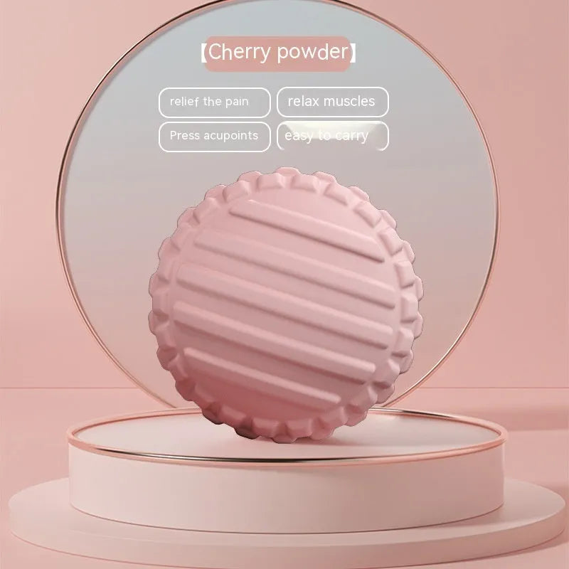 TPR foot massage ball in blue colour showing 6cm diameter with textured surface