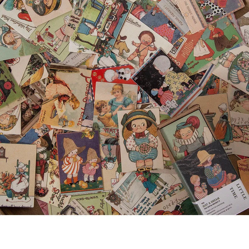 100 retro small book double-sided notes in seven vintage colour designs including Antique Paper and Blossoming Flowers