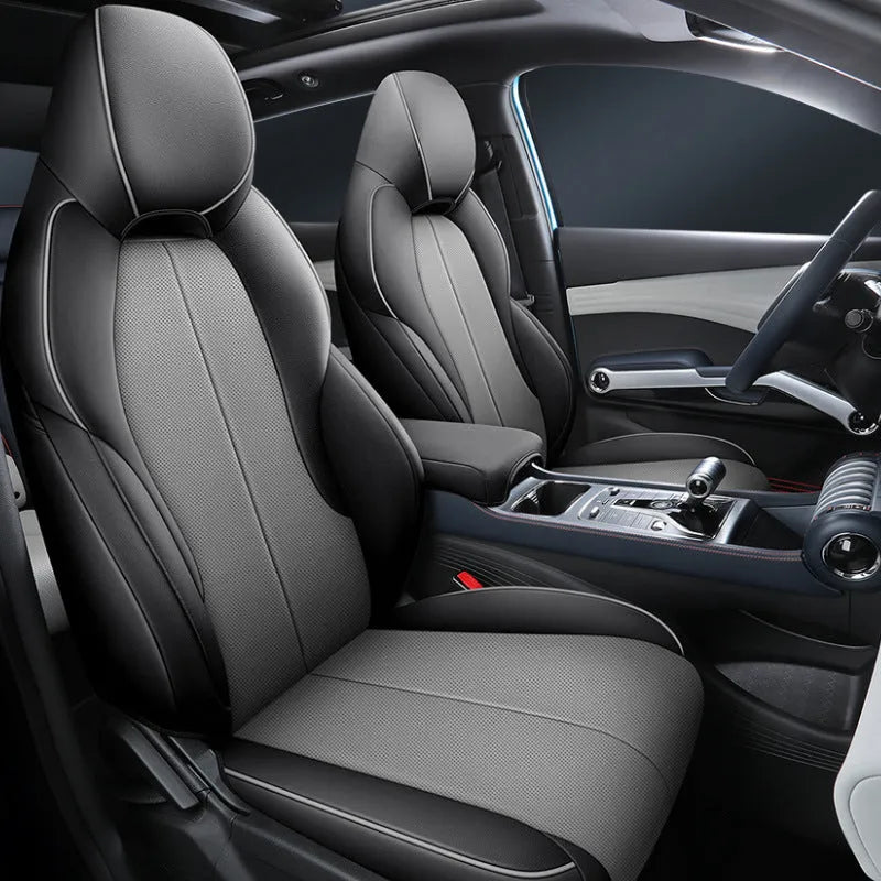 Yuan PLUS car seat cushion cover in Adventure Green colour showing vehicle-specific fit