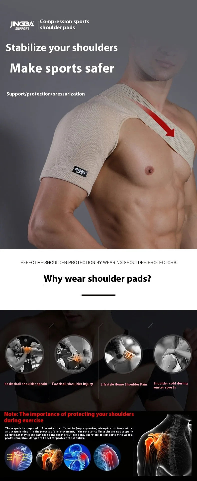 Adjustable skin-colour shoulder protective gear with breathable strap for sports training
