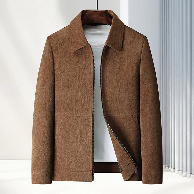 Men's casual jacket with shirt lapel collar in polyvinyl alcohol fiber fabric available in four colours